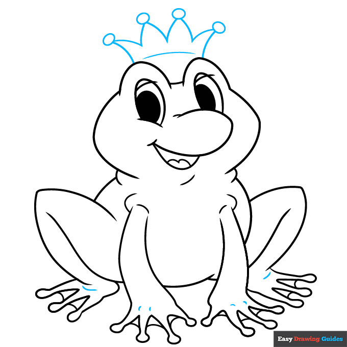 Frog Prince step-by-step drawing tutorial: step 8