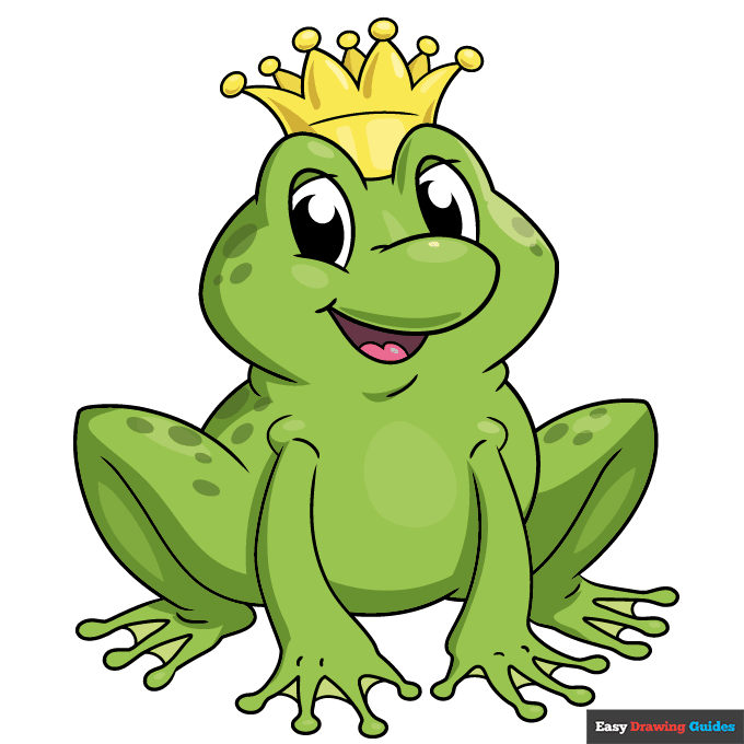 Frog Prince step-by-step drawing tutorial: step 11