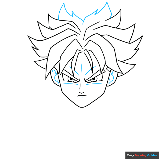 Future Trunks step-by-step drawing tutorial: step 4