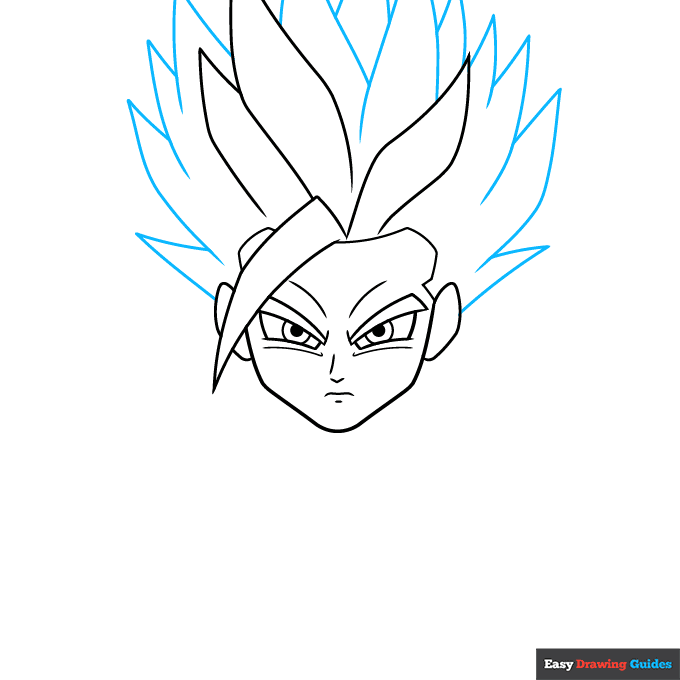 Gohan step-by-step drawing tutorial: step 4