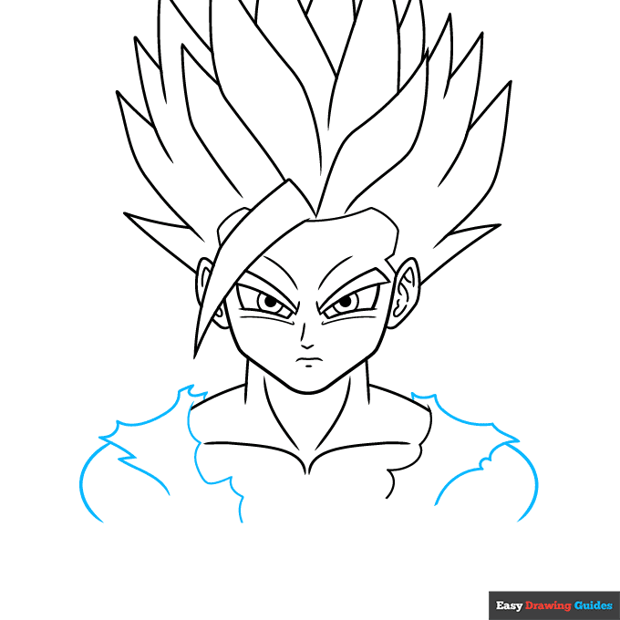 Gohan step-by-step drawing tutorial: step 6