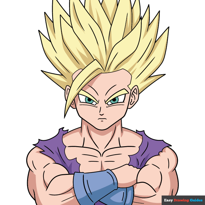 Gohan step-by-step drawing tutorial: step 11