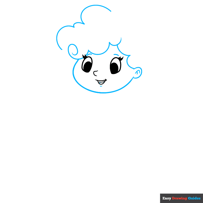 Goldilocks step-by-step drawing tutorial: step 2