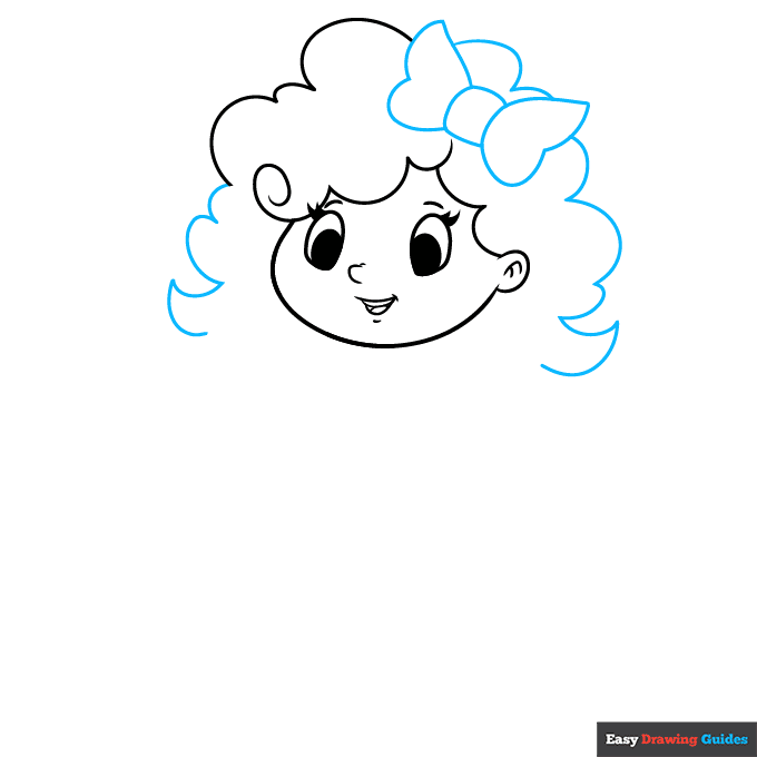 Goldilocks step-by-step drawing tutorial: step 3