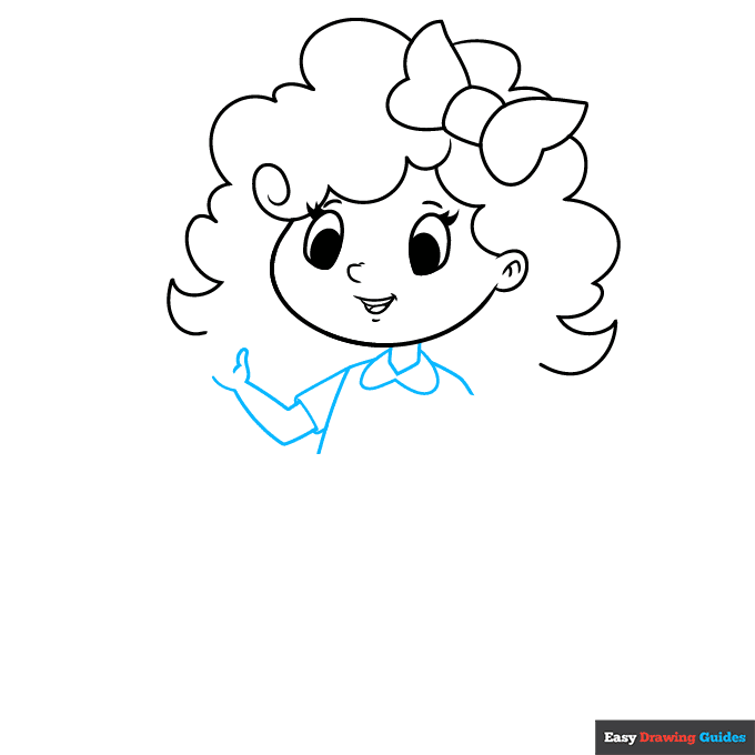 Goldilocks step-by-step drawing tutorial: step 4
