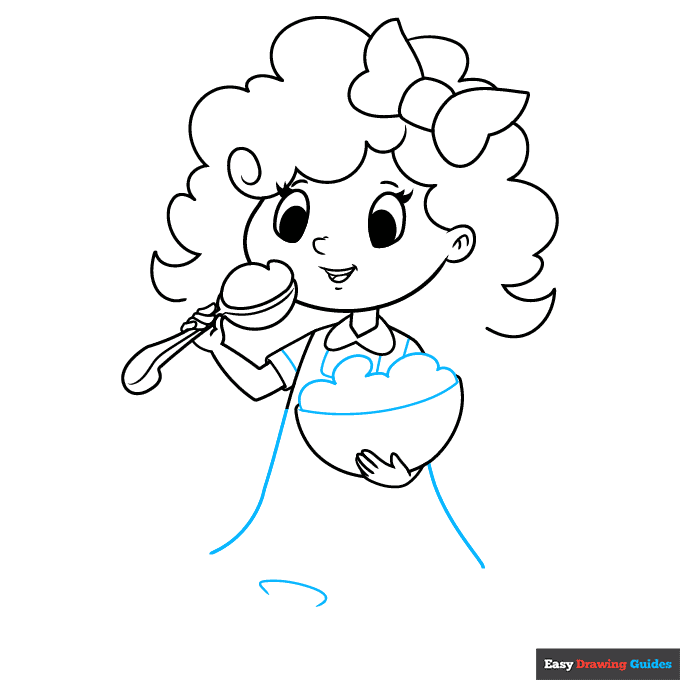Goldilocks step-by-step drawing tutorial: step 7