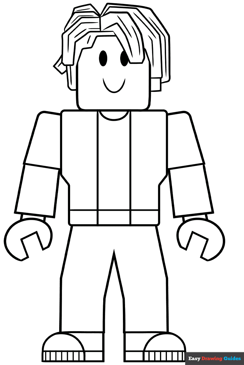 How to Draw Bacon Hair from Roblox Coloring Image