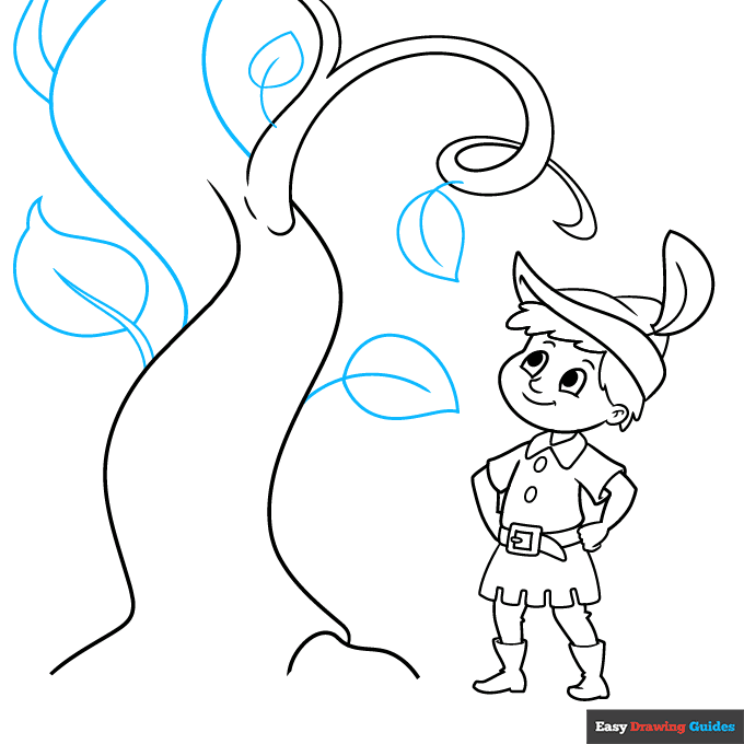 Jack and the Beanstalk step-by-step drawing tutorial: step 7