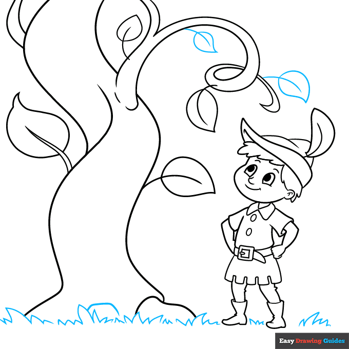 Jack and the Beanstalk step-by-step drawing tutorial: step 8