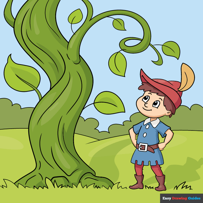 Jack and the Beanstalk step-by-step drawing tutorial: step 11