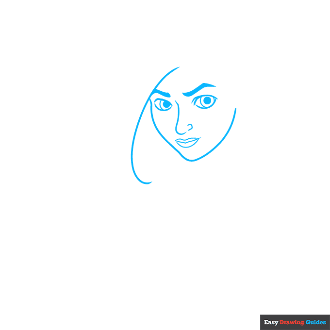 Jinx from Arcane step-by-step drawing tutorial: step 1