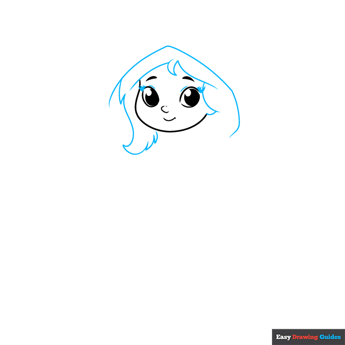 Little Red Riding Hood step-by-step drawing tutorial: step 2