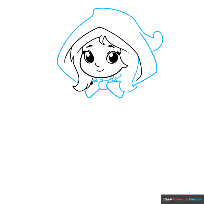 Little Red Riding Hood step-by-step drawing tutorial: step 3