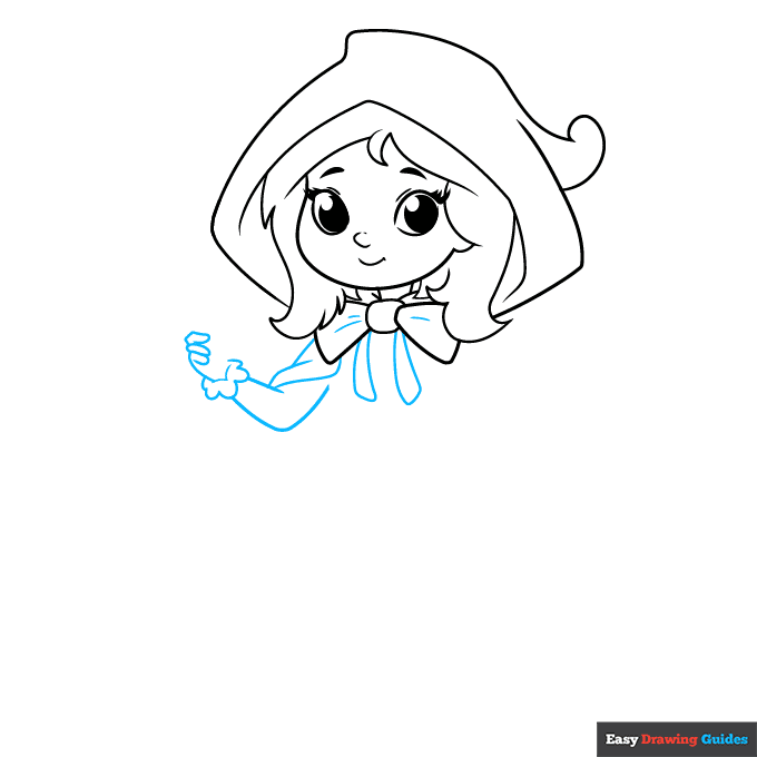 Little Red Riding Hood step-by-step drawing tutorial: step 4