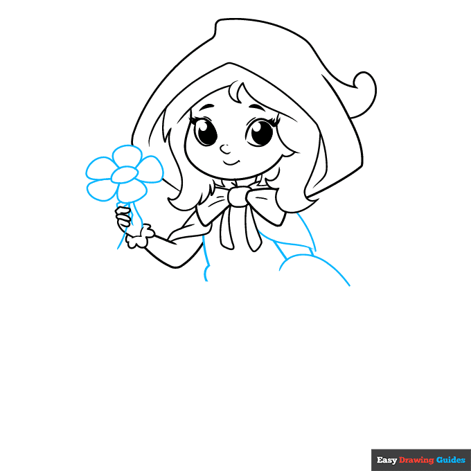 Little Red Riding Hood step-by-step drawing tutorial: step 5