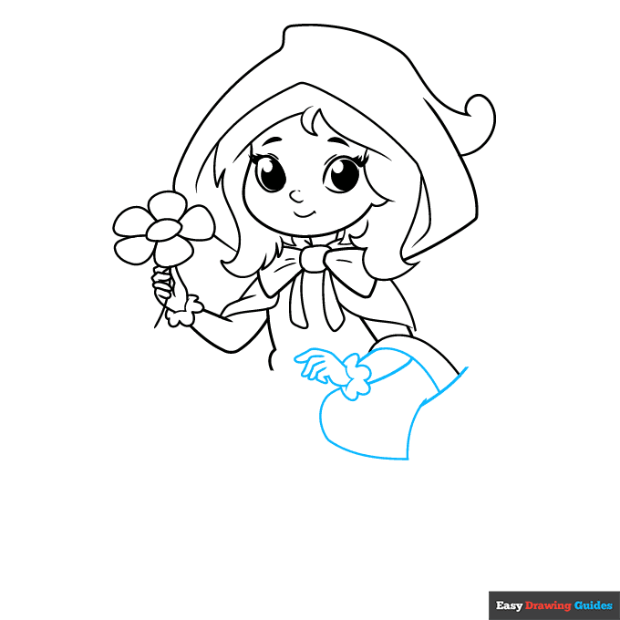 Little Red Riding Hood step-by-step drawing tutorial: step 6
