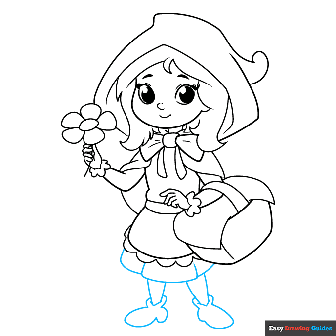 Little Red Riding Hood step-by-step drawing tutorial: step 8