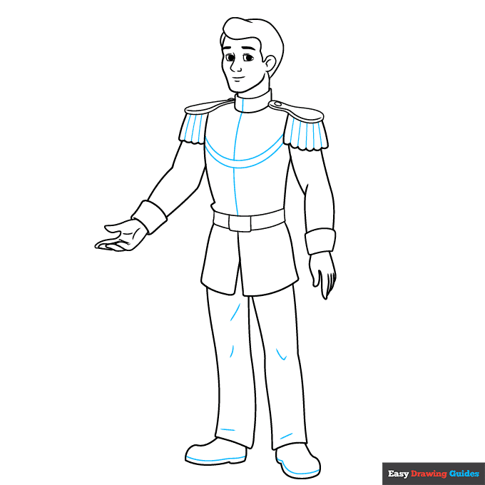 Prince Charming step-by-step drawing tutorial: step 9