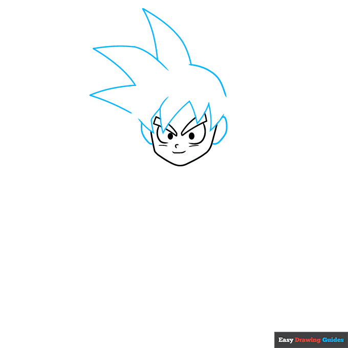 Son goku step-by-step drawing tutorial: step 2