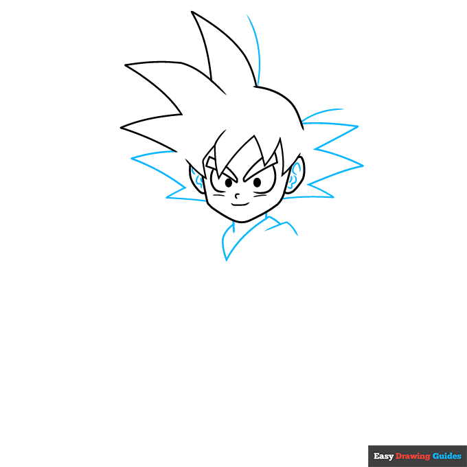 Son goku step-by-step drawing tutorial: step 3
