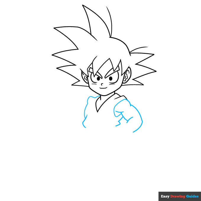 Son goku step-by-step drawing tutorial: step 4