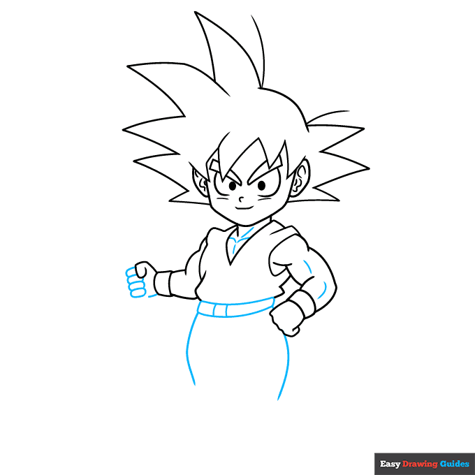 Son goku step-by-step drawing tutorial: step 6