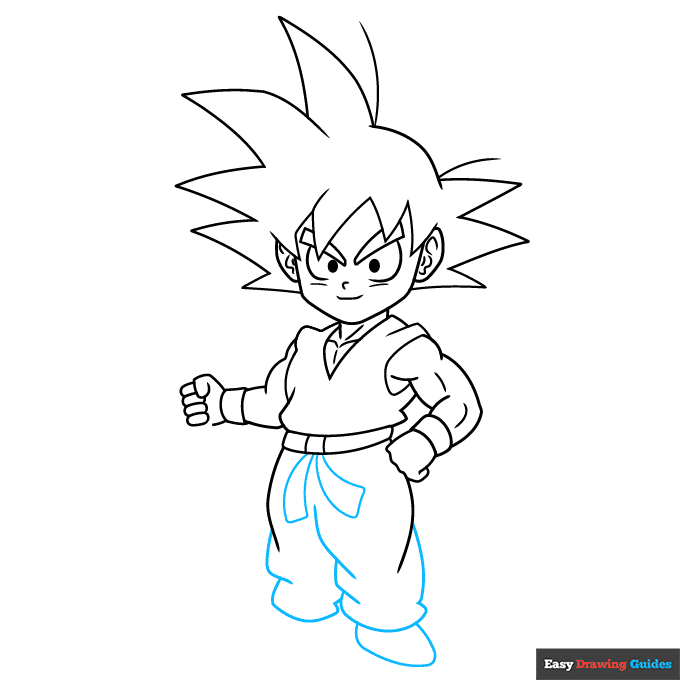 Son goku step-by-step drawing tutorial: step 7