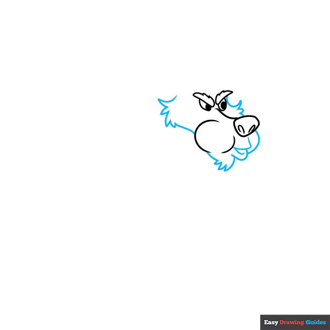 Big Bad Wolf step-by-step drawing tutorial: step 2