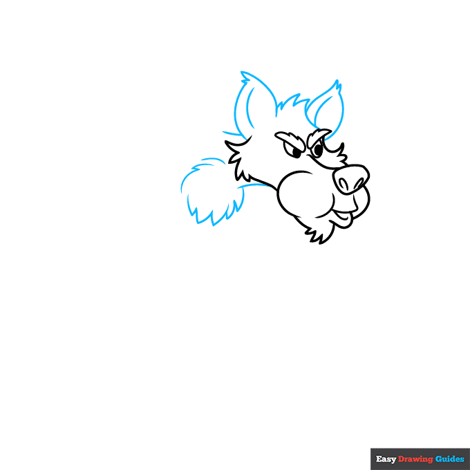 Big Bad Wolf step-by-step drawing tutorial: step 3