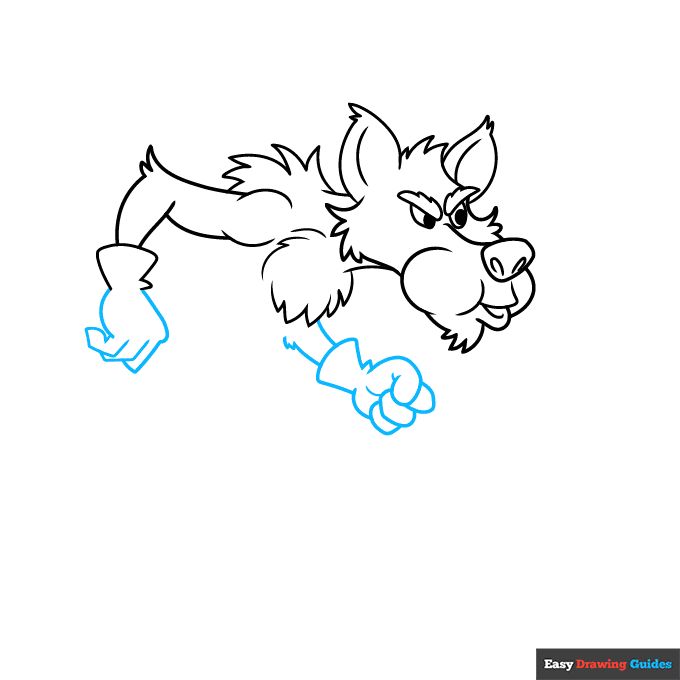 Big Bad Wolf step-by-step drawing tutorial: step 5