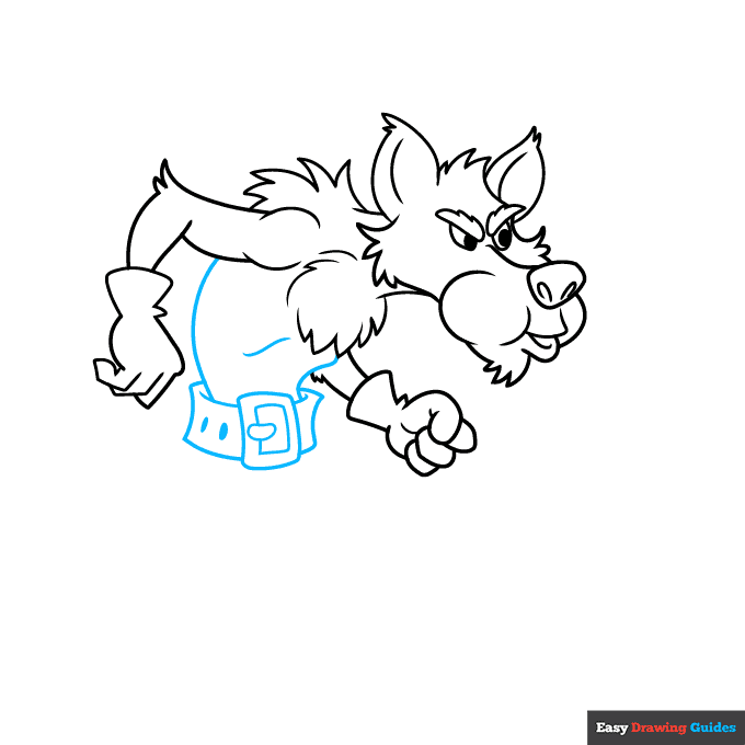 Big Bad Wolf step-by-step drawing tutorial: step 6
