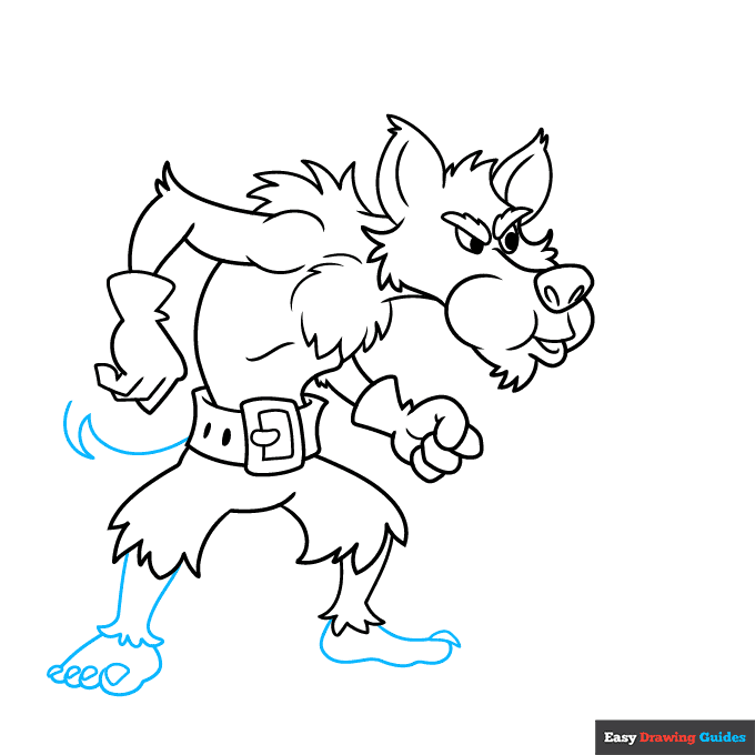 Big Bad Wolf step-by-step drawing tutorial: step 8