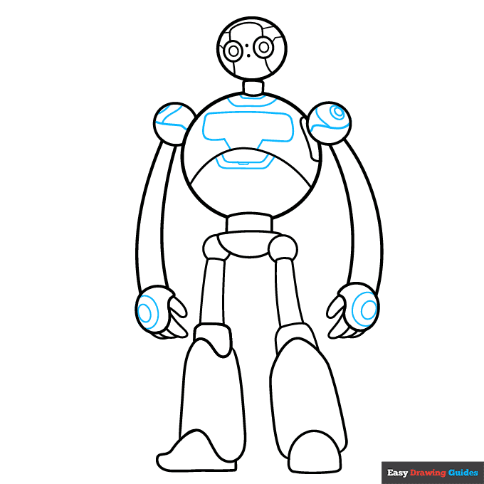 Wild Robot Roz step-by-step drawing tutorial: step 5