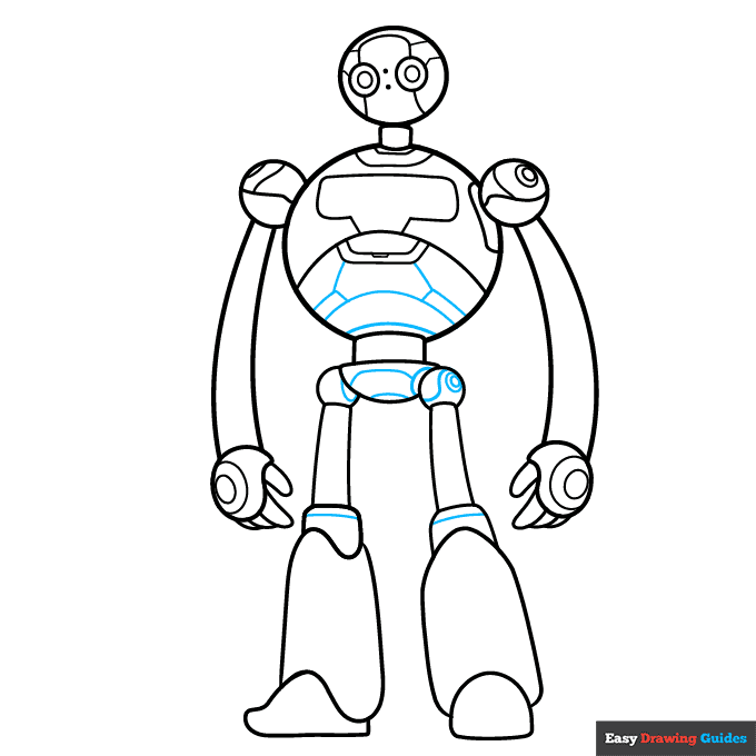 Wild Robot Roz step-by-step drawing tutorial: step 6