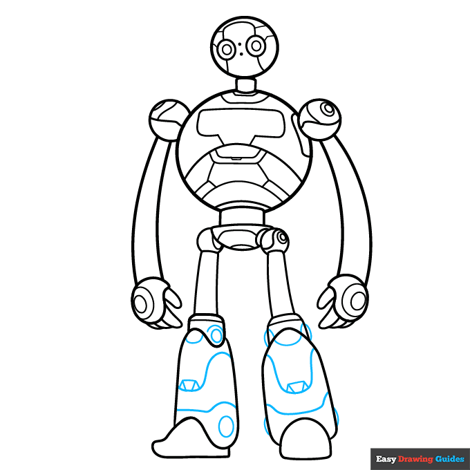 Wild Robot Roz step-by-step drawing tutorial: step 7