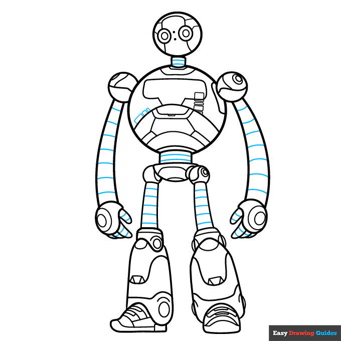 Wild Robot Roz step-by-step drawing tutorial: step 9