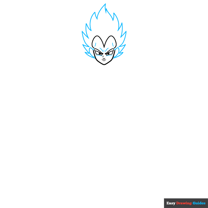 Vegeta Full Body step-by-step drawing tutorial: step 2