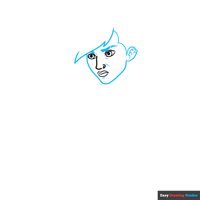 Vi from Arcane step-by-step drawing tutorial: step 2