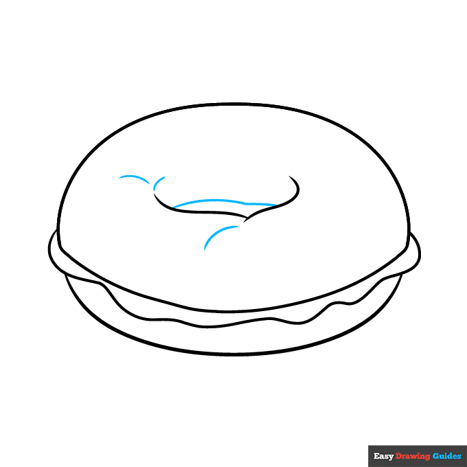 Bagel step-by-step drawing tutorial: step 5