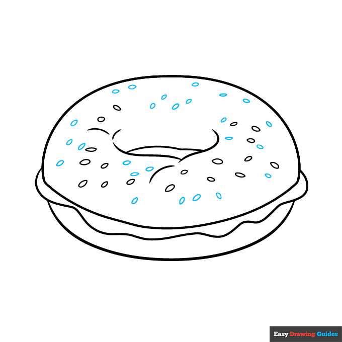 Bagel step-by-step drawing tutorial: step 7