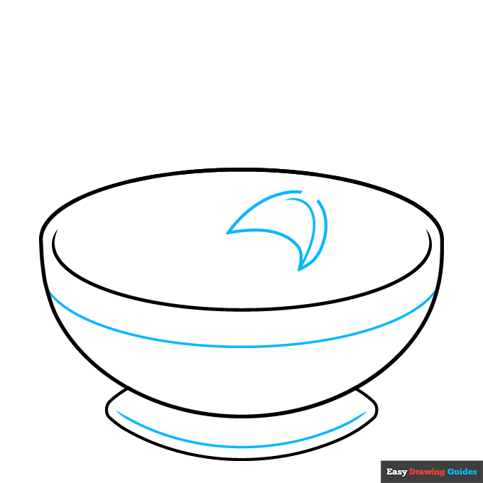 Bowl of Soup step-by-step drawing tutorial: step 2