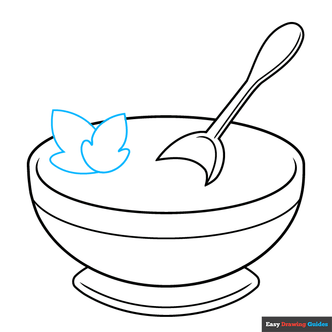 Bowl of Soup step-by-step drawing tutorial: step 4