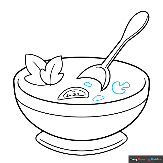Bowl of Soup step-by-step drawing tutorial: step 6