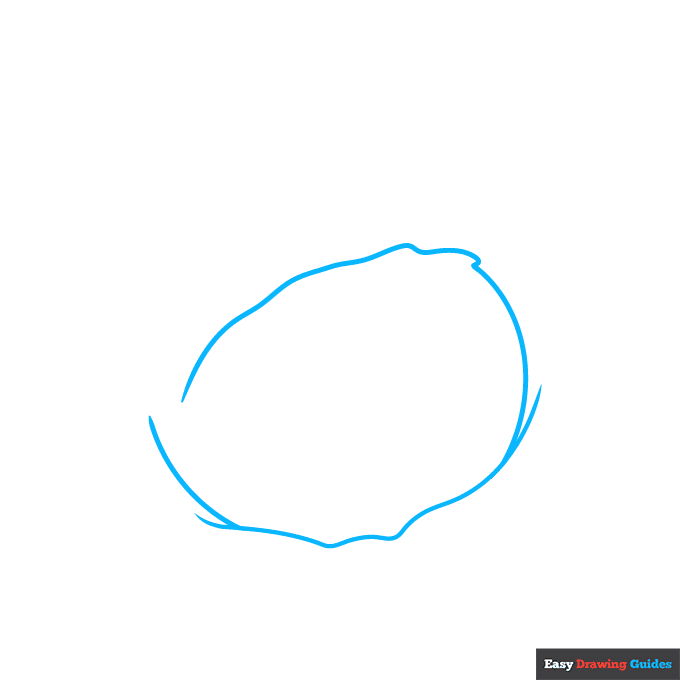 Cabbage step-by-step drawing tutorial: step 1