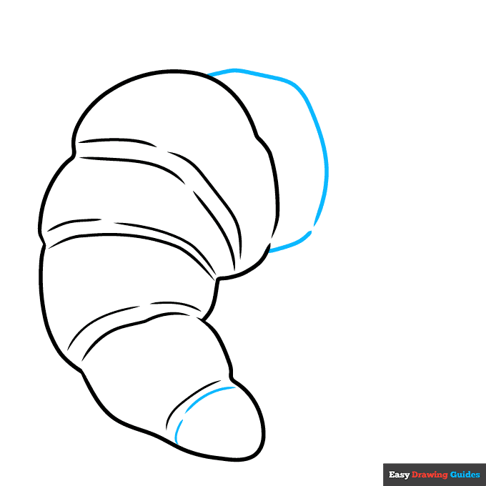 Croissant step-by-step drawing tutorial: step 6