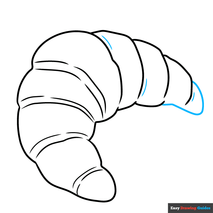 Croissant step-by-step drawing tutorial: step 8
