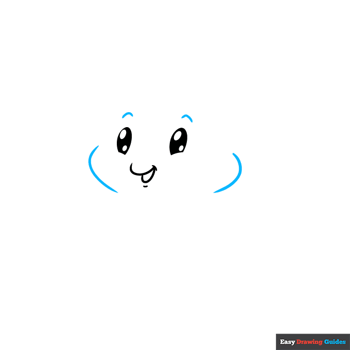 Cute Ghost step-by-step drawing tutorial: step 3