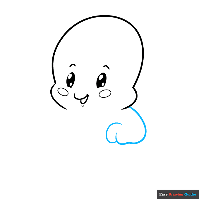 Cute Ghost step-by-step drawing tutorial: step 5