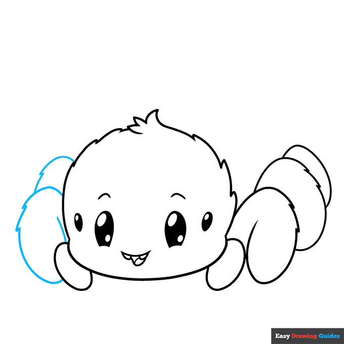 Cute Spider step-by-step drawing tutorial: step 7