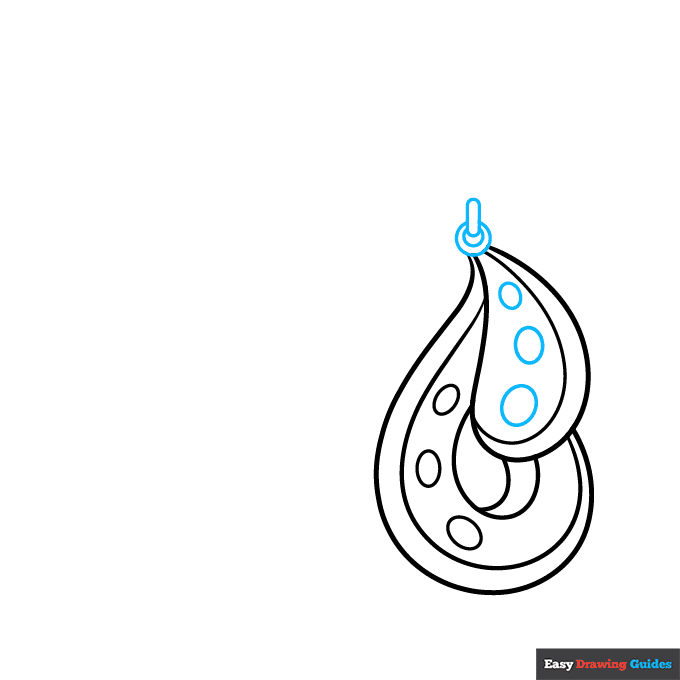 Earrings step-by-step drawing tutorial: step 4